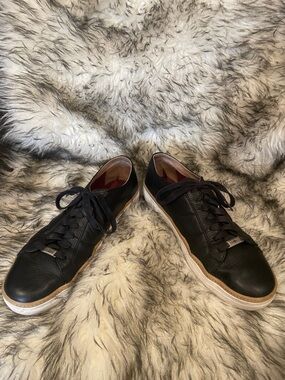 Mark Nason Black Leather Low-Top Sneakers with Tan Trim Sz 11 SB2